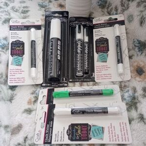 Crafter Decor Chalk Marker Green And White Loddie Doddie Pen Brand New Lot Of 7